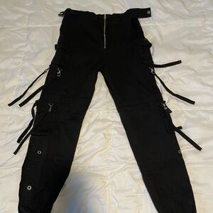 Maniere de Voir Black Cargo Pants with Tassel Details